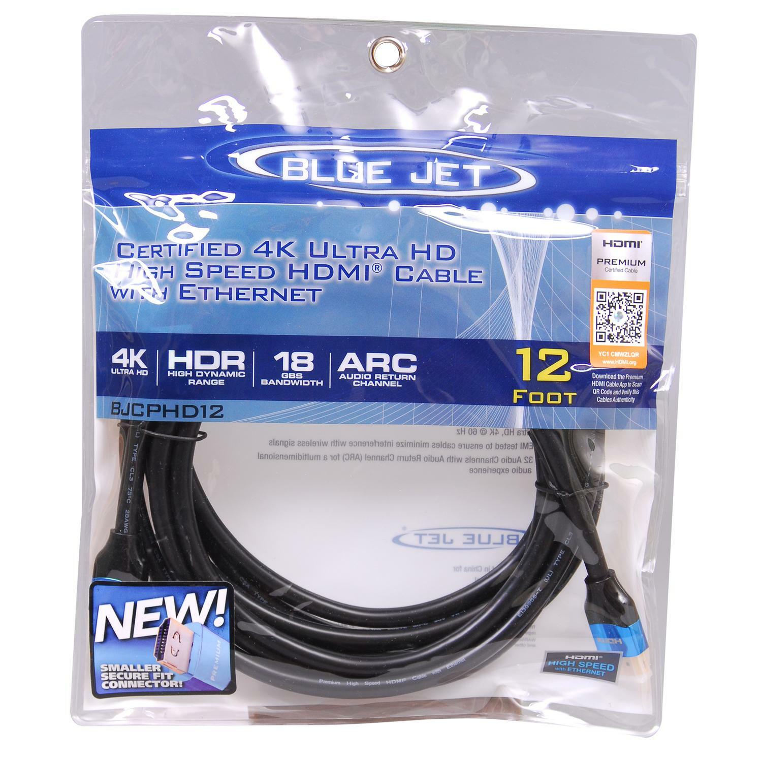 Blue Jet 12 ft. L High Speed Cable with Ethernet HDMI - Image 2