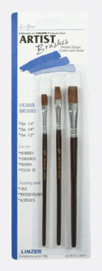 Linzer 1/4, 3/8, and 1/2 in. W Flat Artist Paint Brush Set A 353