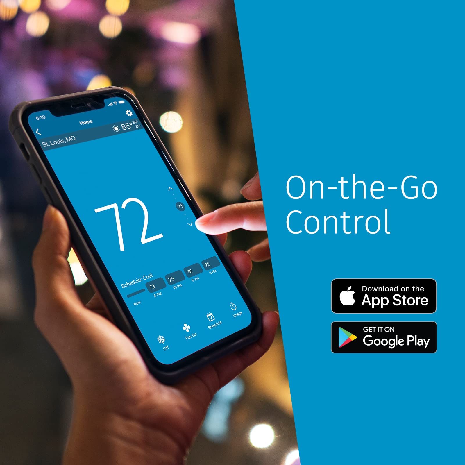 Copeland Sensi Built In WiFi Heating and Cooling Programmable Thermostat - Image 6