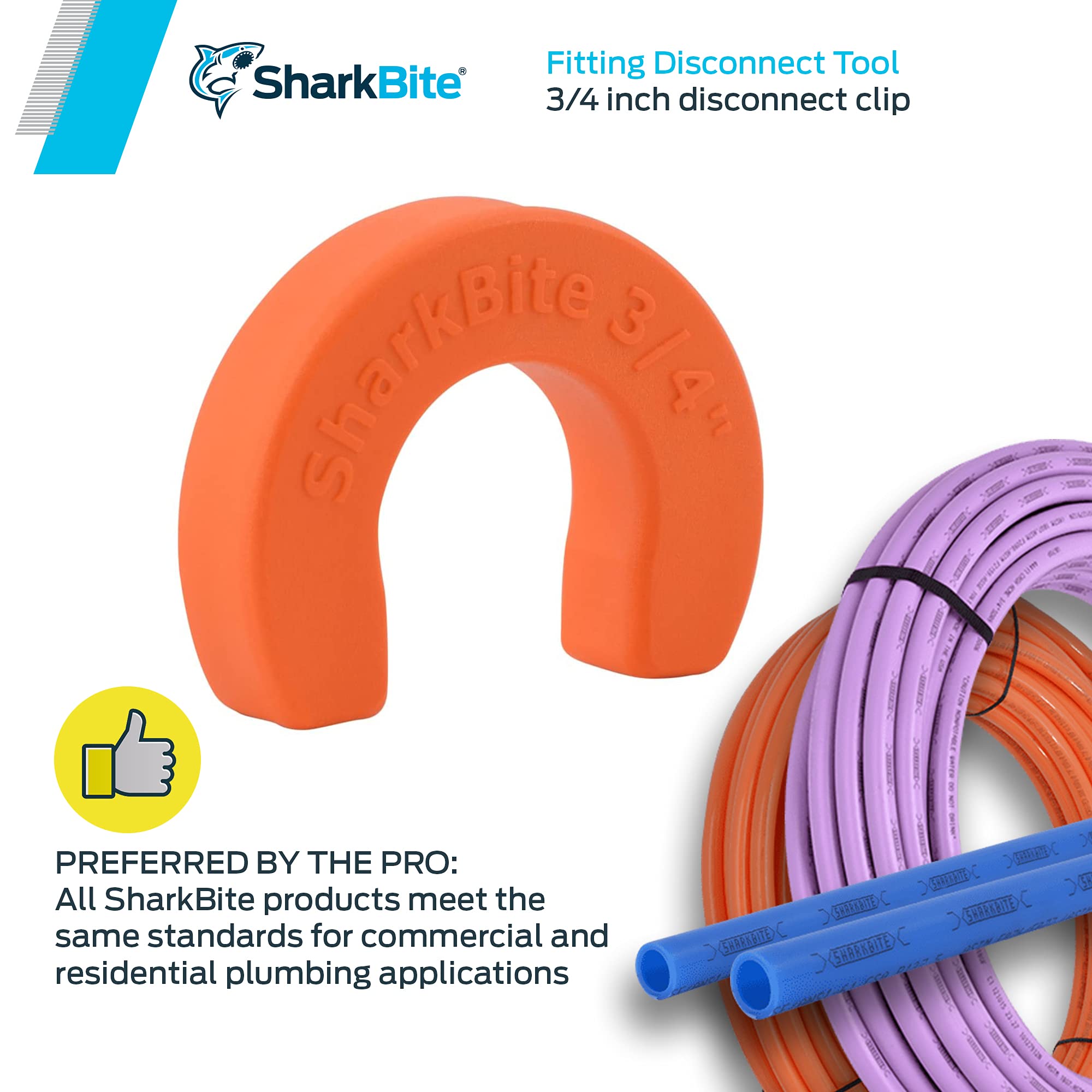 SharkBite 3/4 Inch Disconnect Clip for Push to Connect Brass Plumbing Fittings, U712A - Image 4