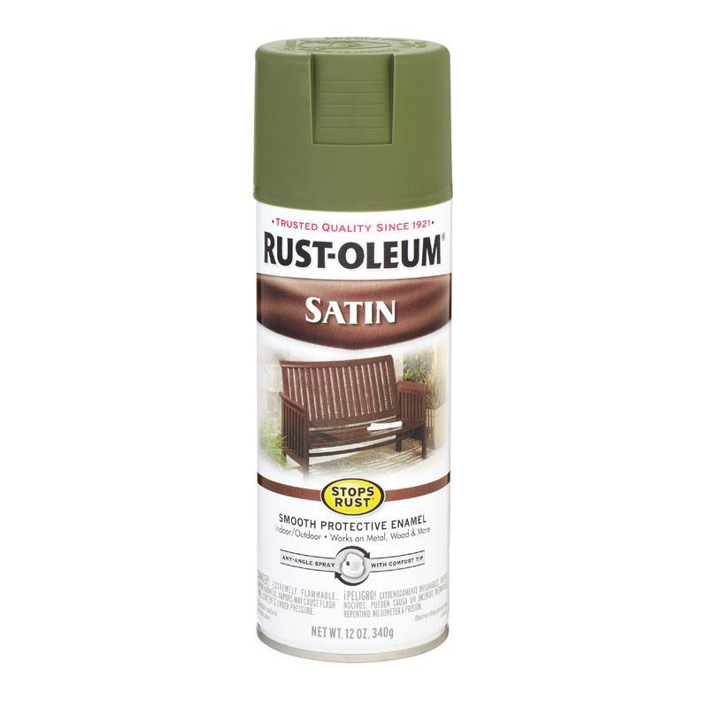 Rust-Oleum Stops Rust Satin Sage Enamel Spray Paint 12 oz