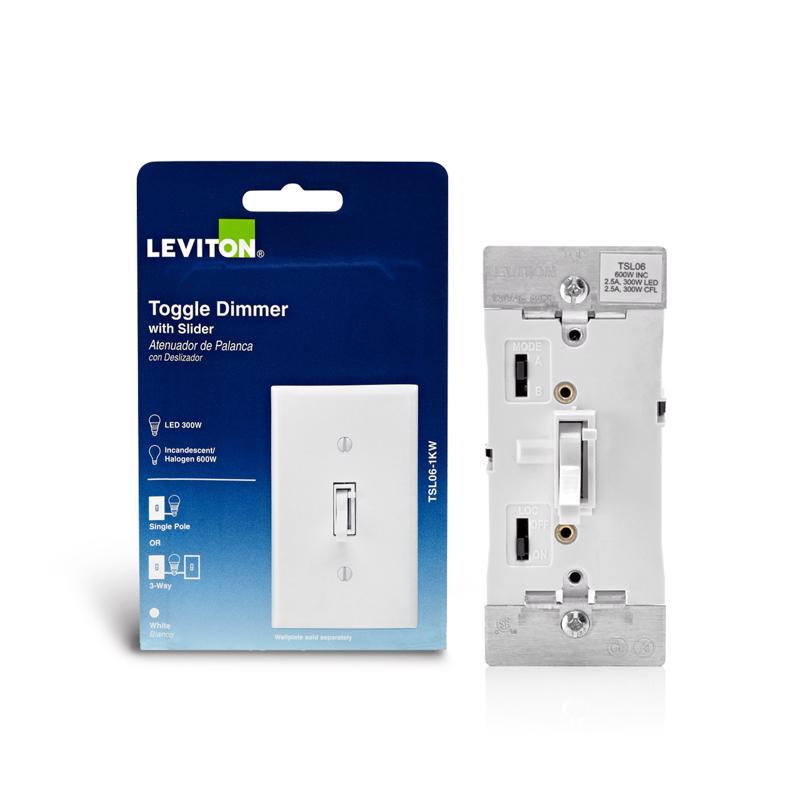 Leviton White 600 W Toggle Dimmer Switch TSL01-00W (10-Pack)