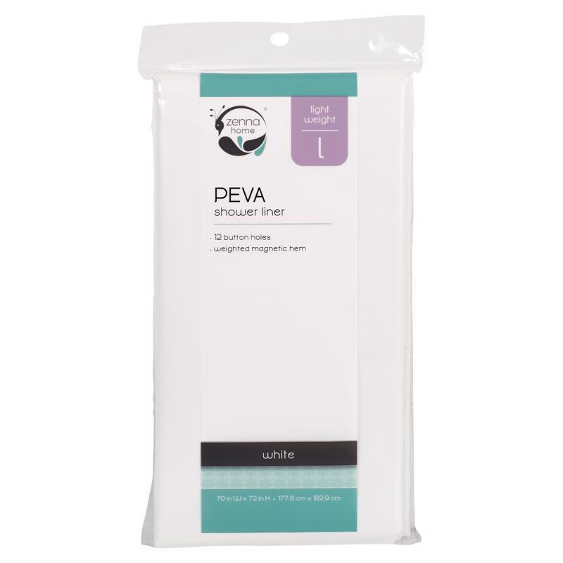 Zenna Home 72 in. H X 70 in. W White Solid Shower Curtain Liner PEVA LPRLWWL