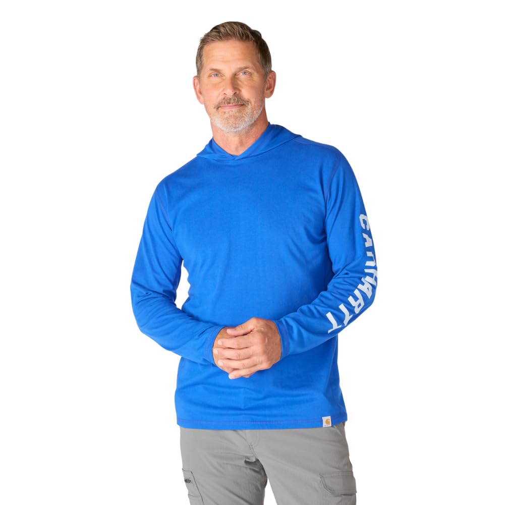 Carhartt Force Relaxed Fit Long-Sleeve Hooded T-Shirt, Indigo 106654-HS4 2XL