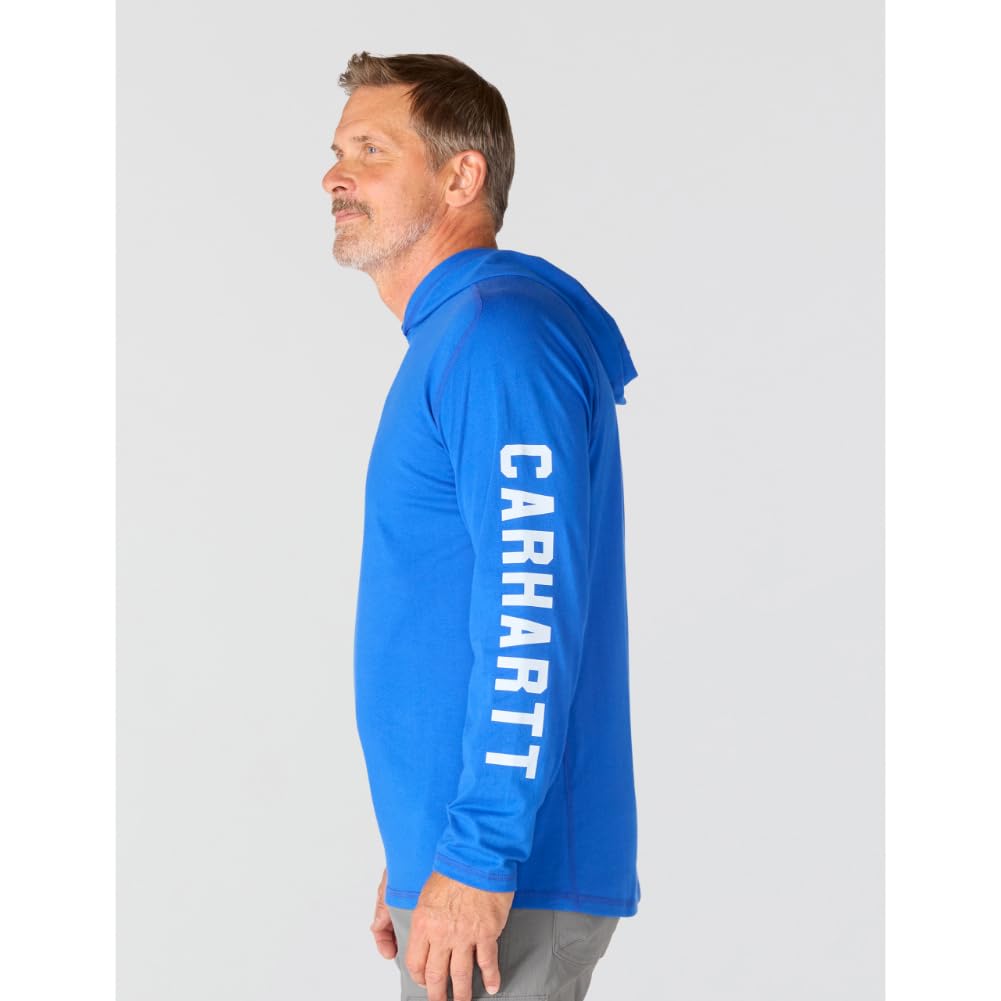 Carhartt Force Relaxed Fit Long-Sleeve Hooded T-Shirt, Indigo 106654-HS4 2XL - Image 2