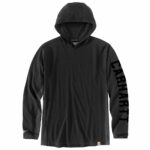 Carhartt Force Relaxed Fit Long-Sleeve Hooded T-Shirt, Black 106654-N04 2XL