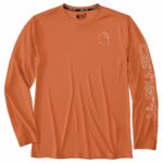 Carhartt Force Sun Defender Long-Sleeve T-Shirt Sedona Orange 106164-Q75 X-Large