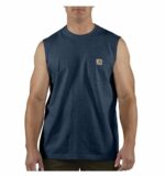 Carhartt Men's Dearborn Relaxed Sleeveless T-Shirt Navy 100374-412 Large