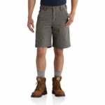 Carhartt Men's Relaxed 10" Rigby Dungaree Short, Gravel 102514 W36