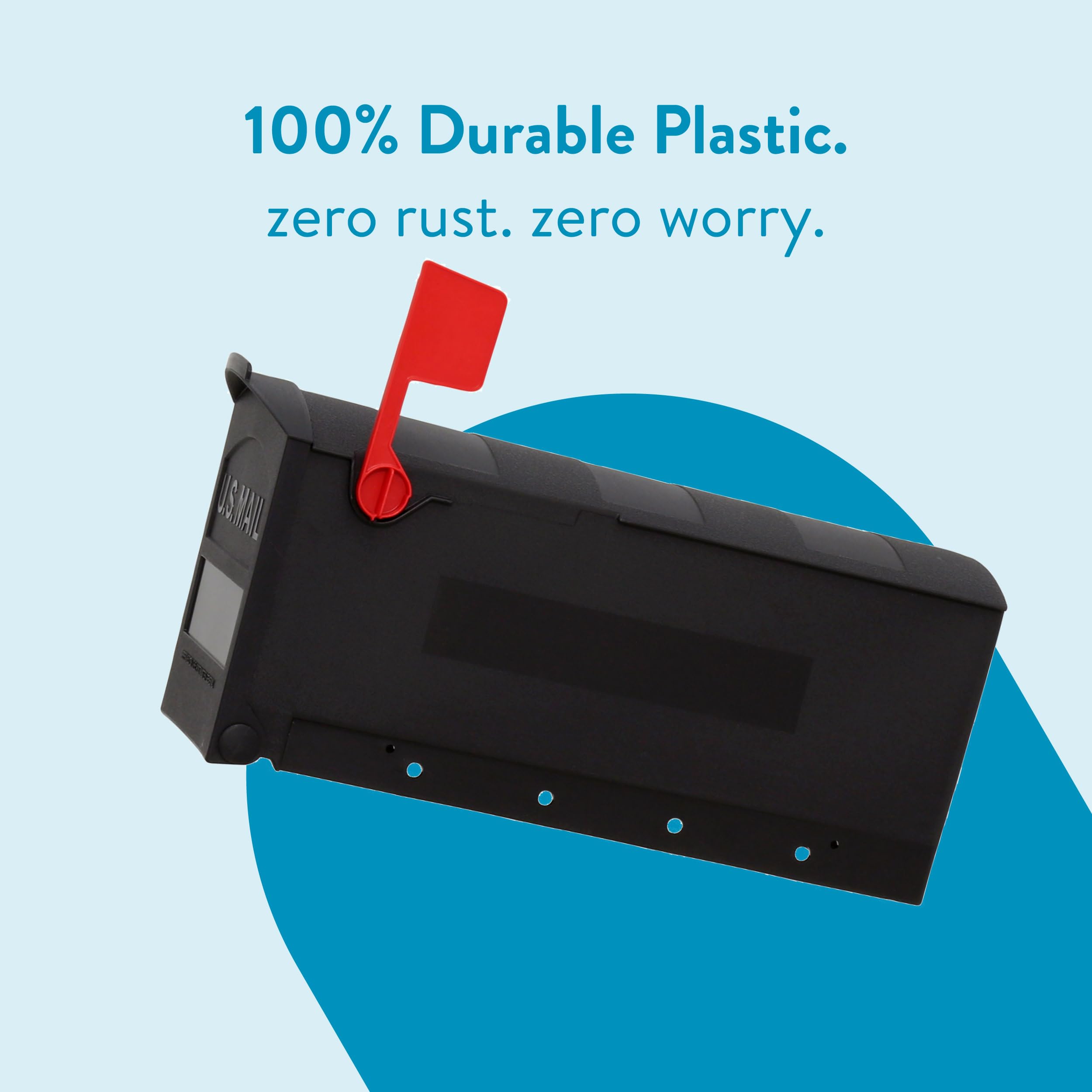 Architectural Mailboxes Patriot Classic Plastic Post Mount Black Mailbox - Image 7