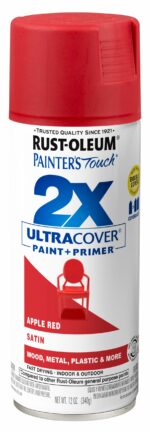Rust-Oleum Painter's Touch 2X Ultra Cover Satin Apple Red Spray Paint 12 oz