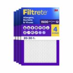 Filtrete 20 in. W X 30 in. H X 1 in. 1500 MPR Pleated Allergen Air Filter (Case of 4)