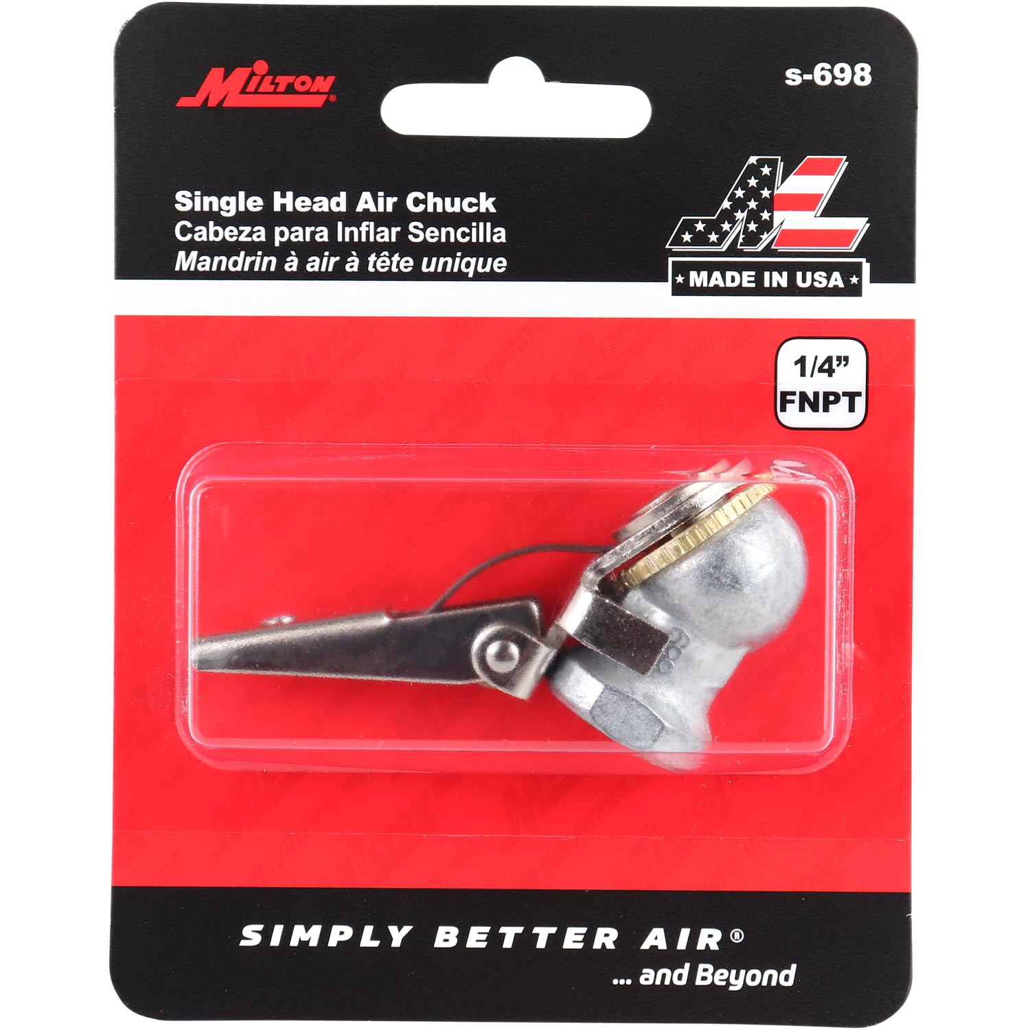 Milton Single Head Air Chuck with Snap-On Clip 1/4 in. S-698 - Image 6