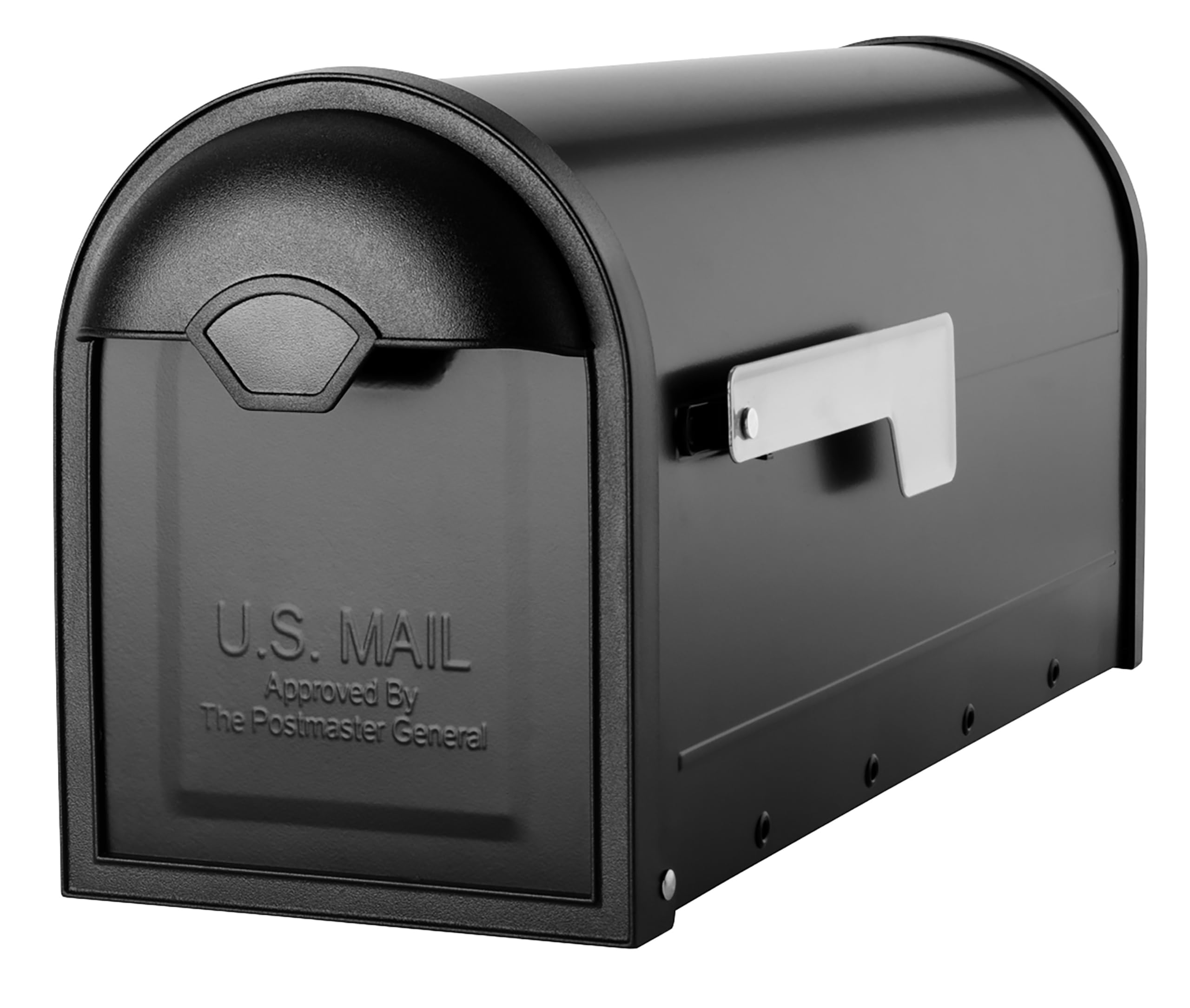 Architectural Mailboxe Winston Classic Galvanized Steel Post Mount Black Mailbox
