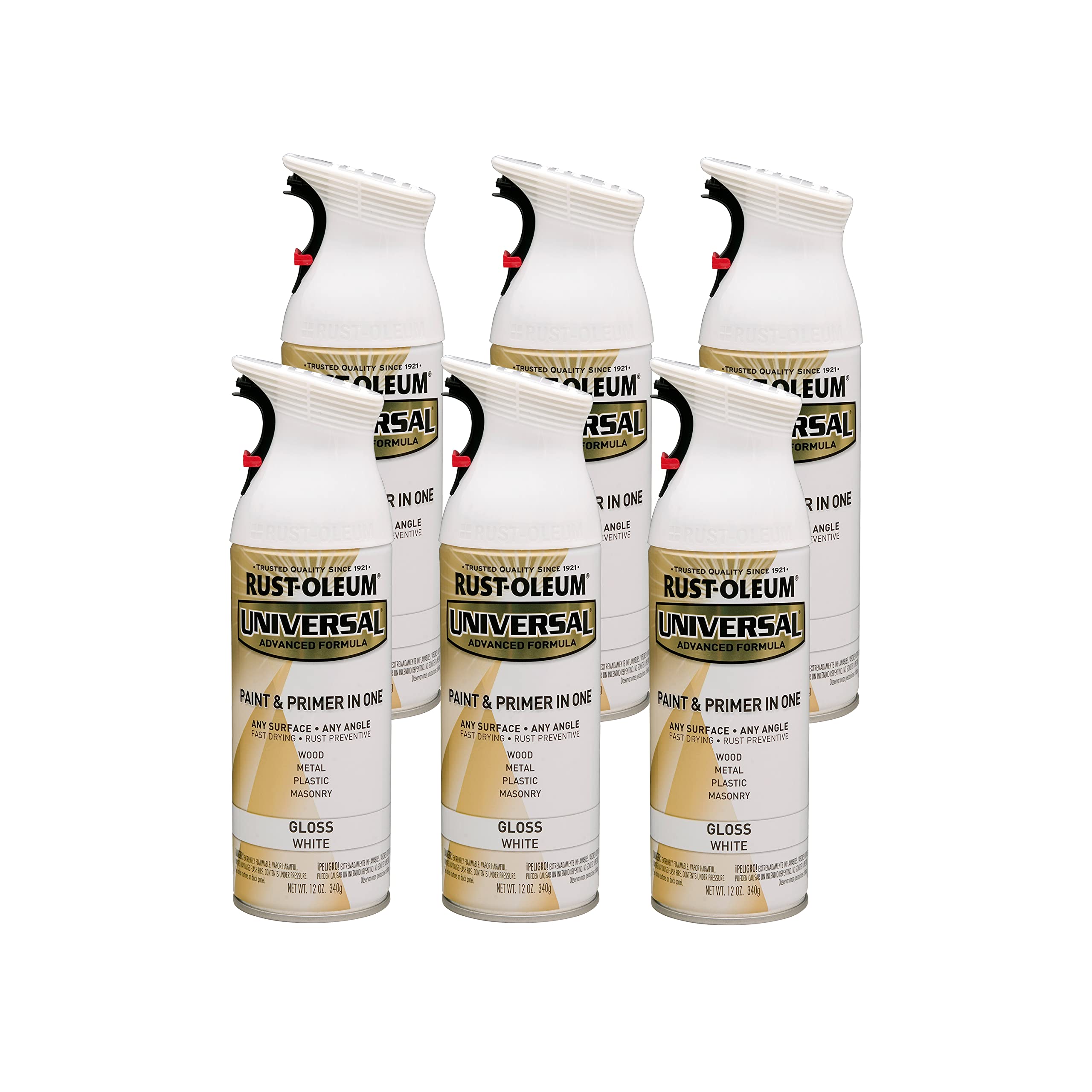 Rust-Oleum Universal Gloss White Spray Paint 12 oz (Case of 6)