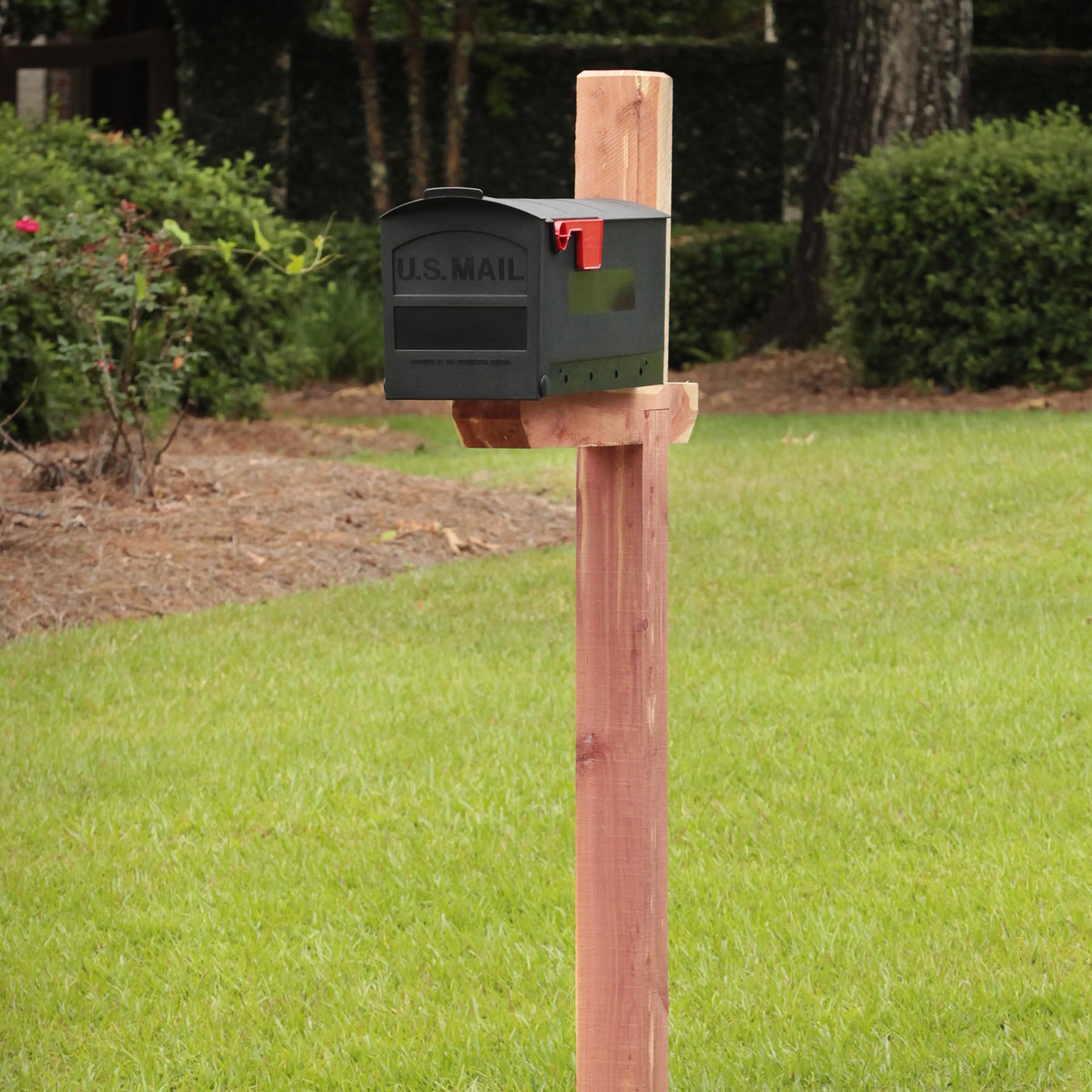 Architectural Mailboxes Patriot Classic Plastic Post Mount Black Mailbox - Image 4