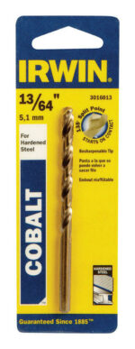 IRWIN 13/64 in. X 3-5/8 in. L Cobalt Alloy Steel Drill Bit Straight Shank