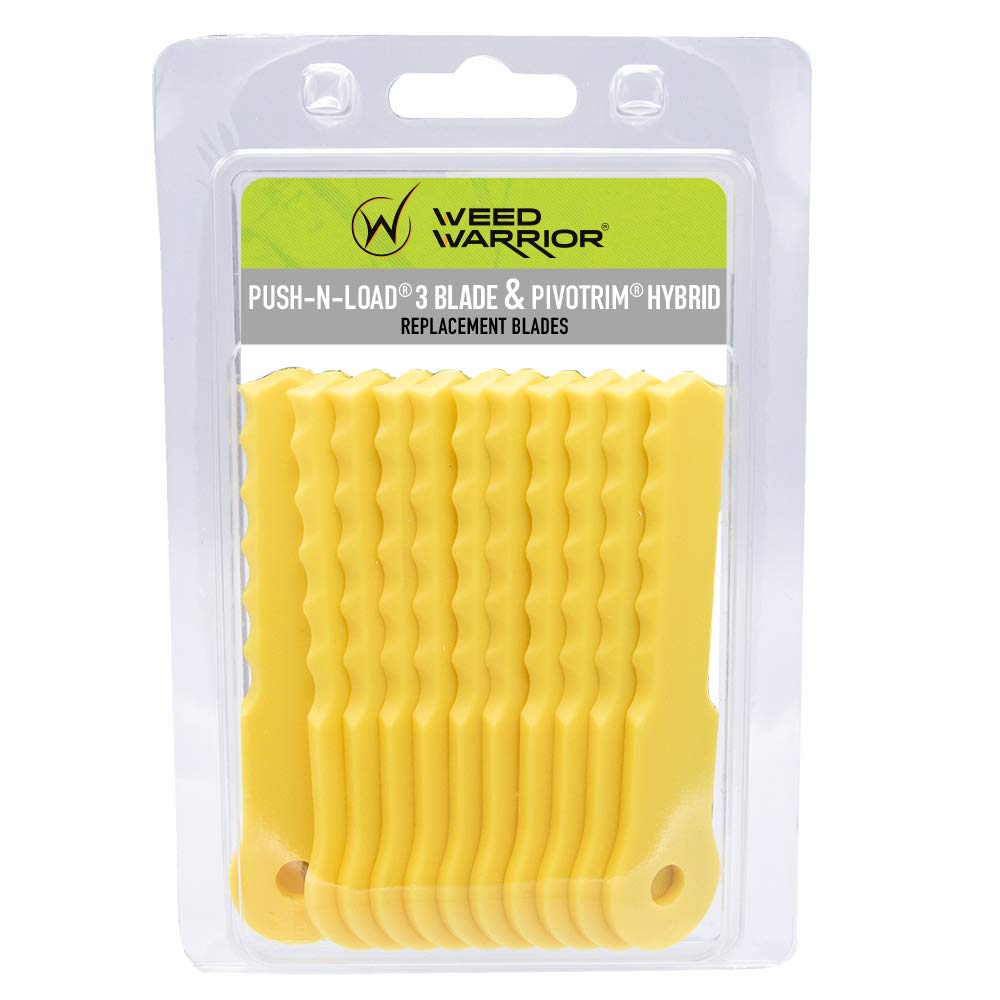 Weed Warrior Push-N-Load Nylon Replacement Blades for Trimmer Head, 12 Count