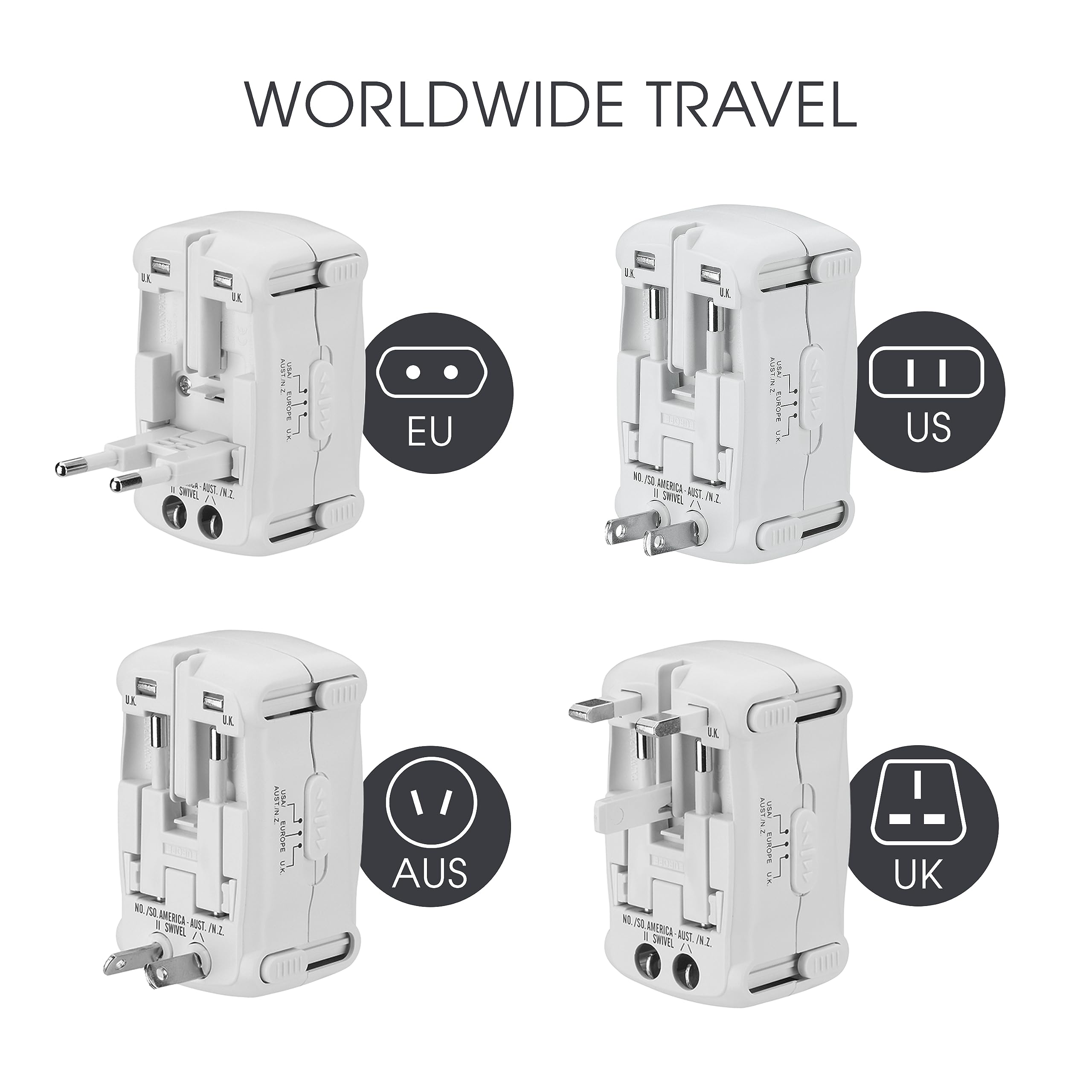 Travel Smart Type A/B/C/E/F/G For Worldwide Adapter Plug In - Image 4