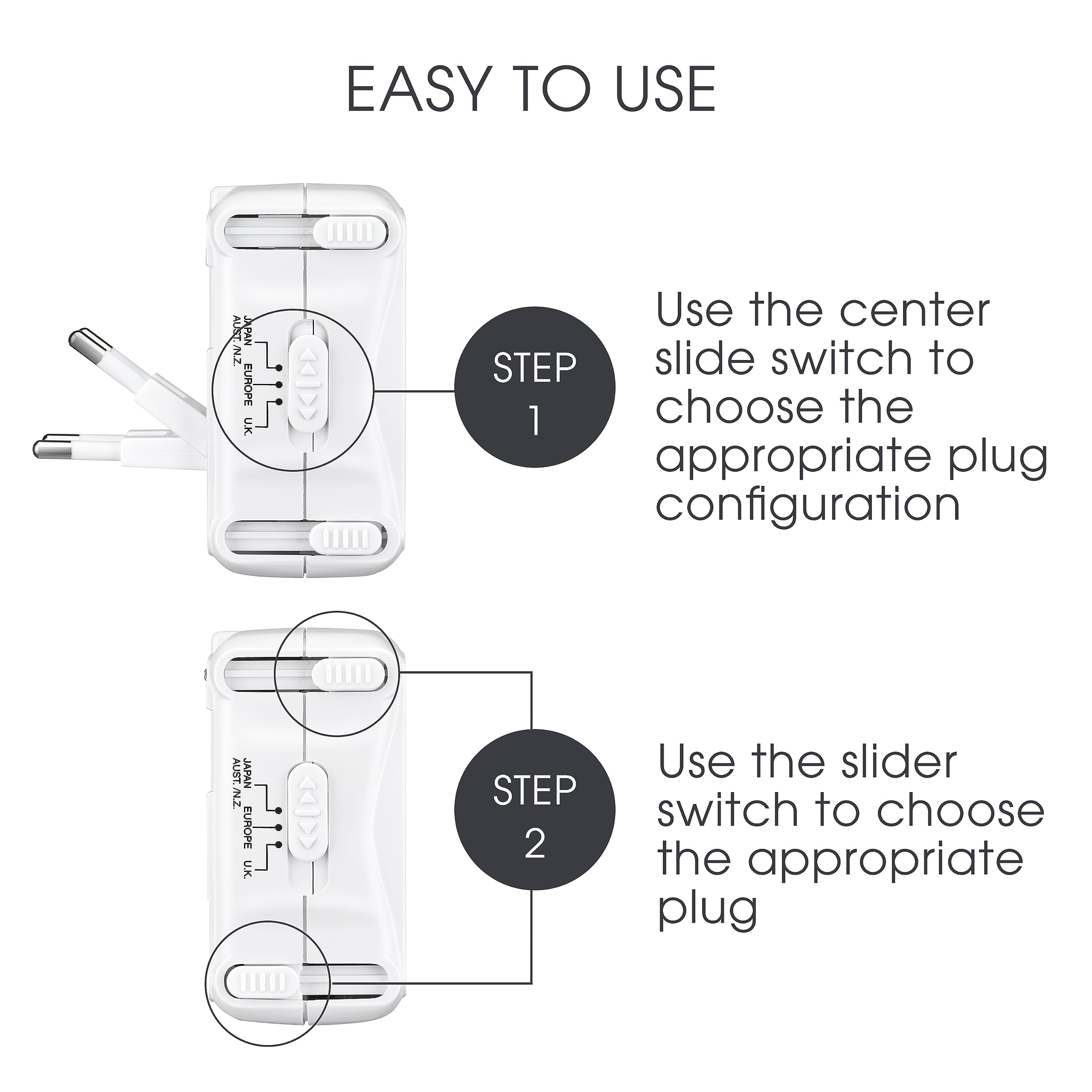 Travel Smart Type A/B/C/E/F/G For Worldwide Adapter Plug In - Image 5