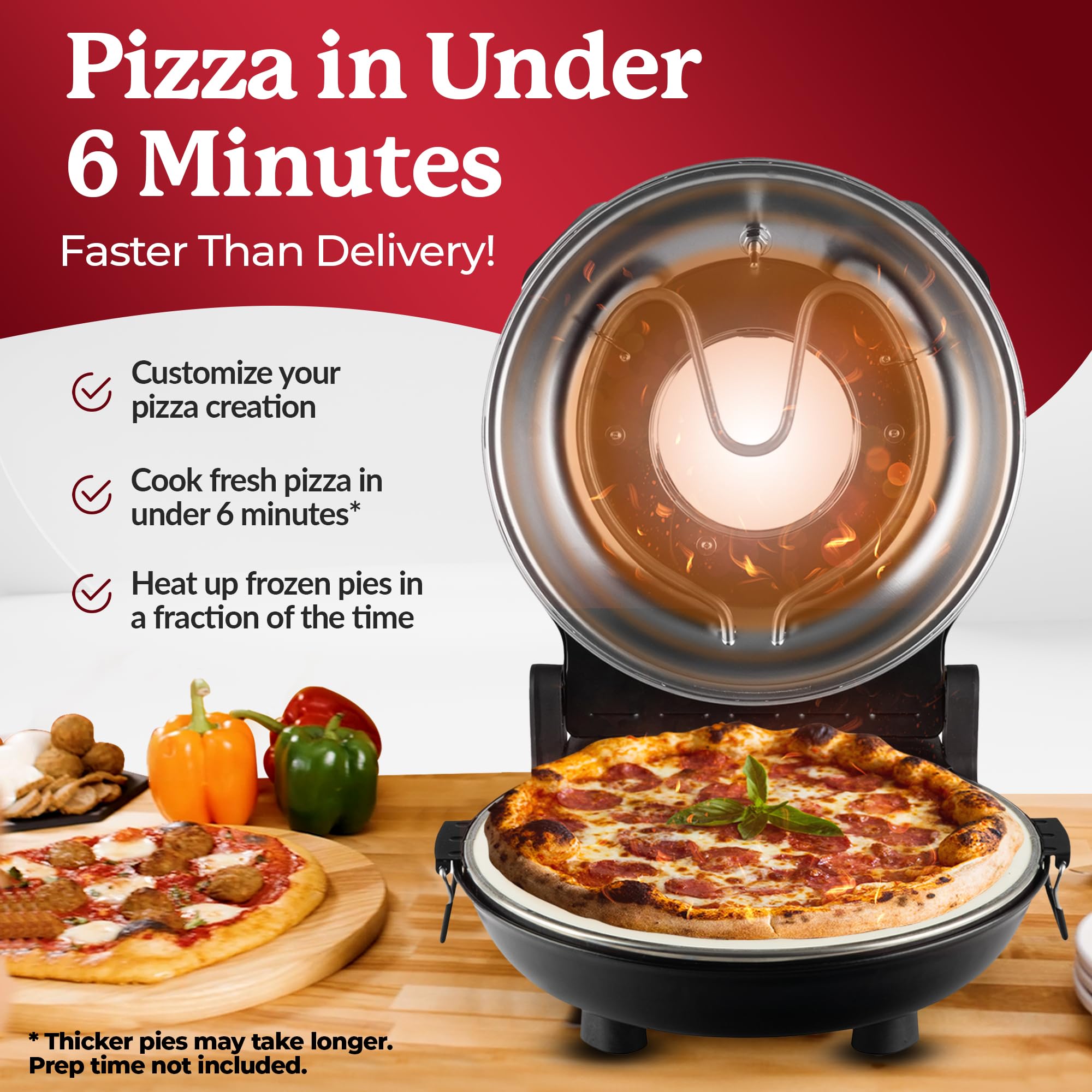 Granitestone Piezano Matte Black Electric Pizza Oven 1424 - Image 3