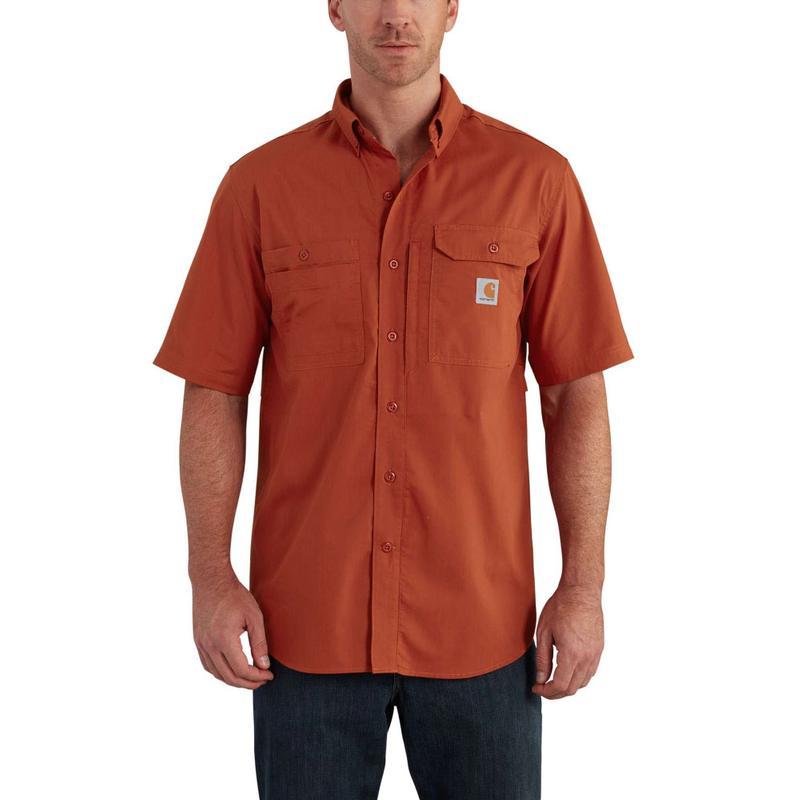 Carhartt Men's Force Ridgefield Solid Short Sleeve Shirt Spice 102417-803 Large