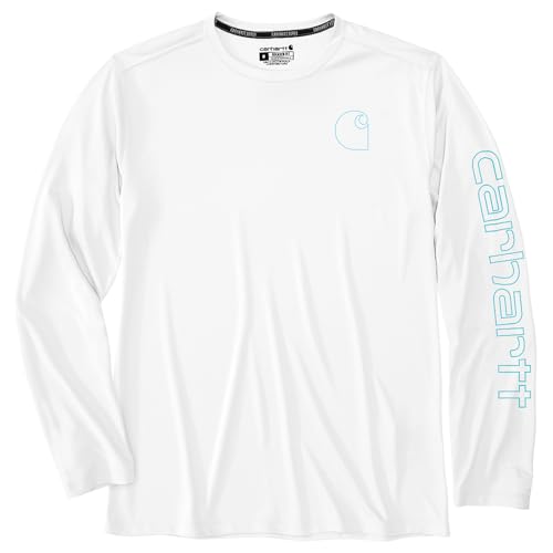 Carhartt Force Sun Defender Long-Sleeve Logo Graphic T-Shirt 106164 WHT LARGE