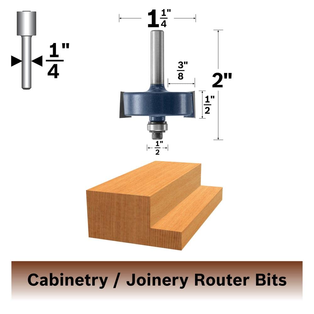 Bosch 85218M 3/8 In. x 1/2 In. Carbide Tipped Rabbeting Bit - Image 2