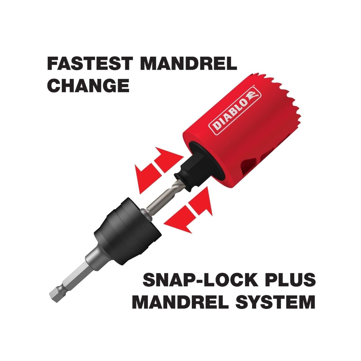 Diablo Snap-Lock Plus 1 in. Carbide Tipped 2-3/8 in. L X 3/8 in. D Hole Saw - Image 6