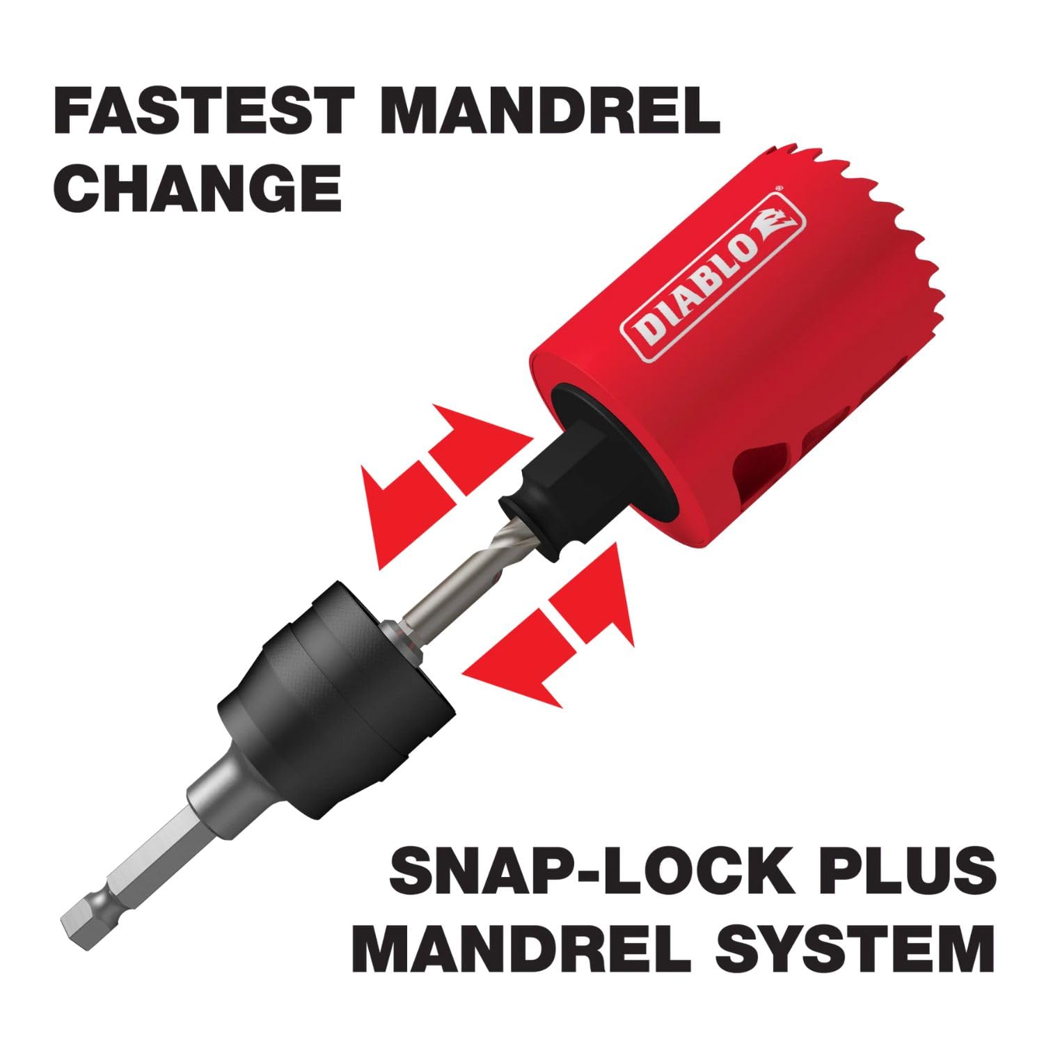 Diablo Snap-Lock Plus 4 in. Bi-Metal 2-3/8 in. L Hole Saw Arbor Included - Image 5