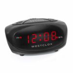 Westclox 0.6 in. Black Alarm Clock LED Plug-In 70044A