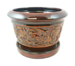 Trendspot 6 in. H X 6 in. W Ceramic Ceramic Pot Brown LJ01008-06