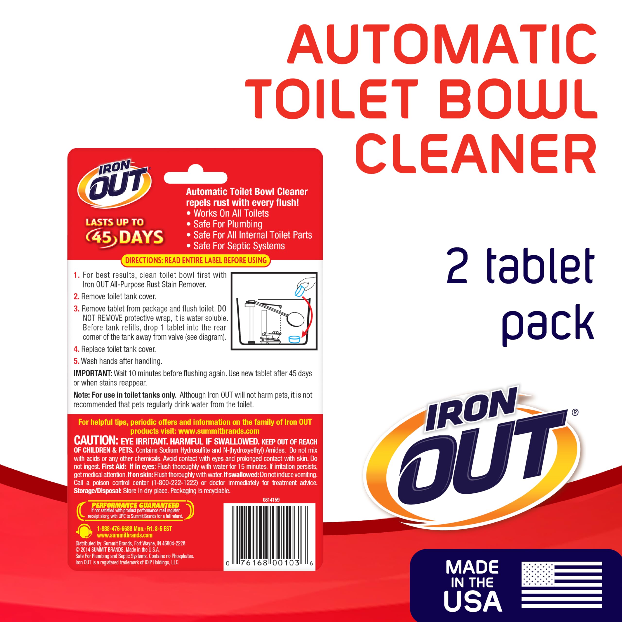 IronOut No Scent Toilet Bowl Cleaner 2.1 oz Powder - Image 2