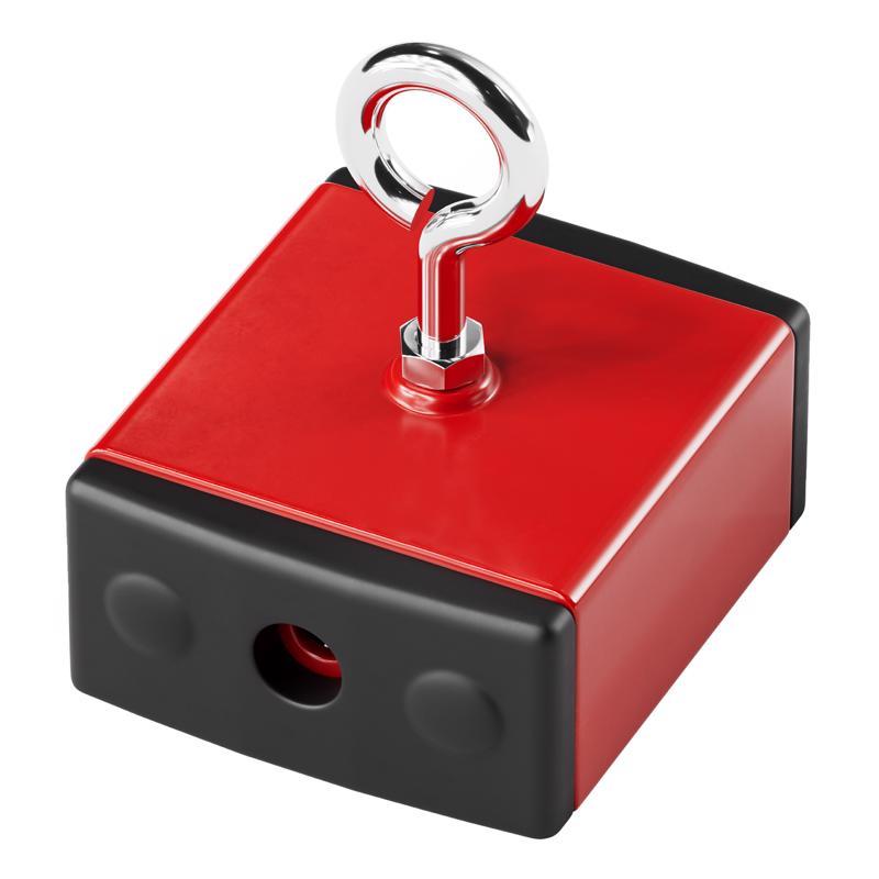 Magnet Source 2.375 in. L X 2.375 in. W Red Retrieving Magnet 40 lb. pull 1 pc