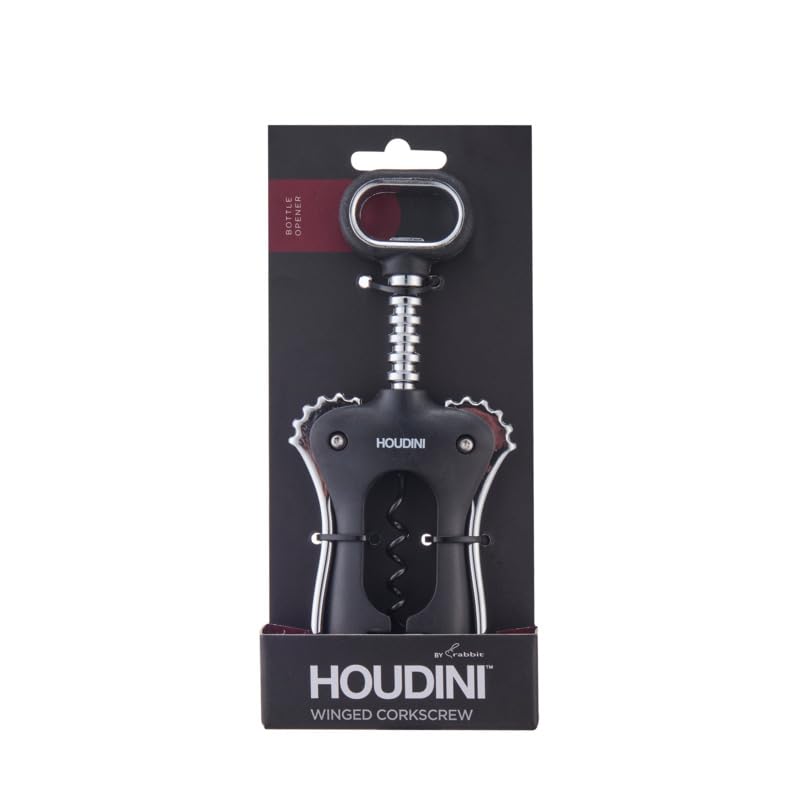 Houdini Black Stainless Steel Wing Corkscrew H1-012901T - Image 7