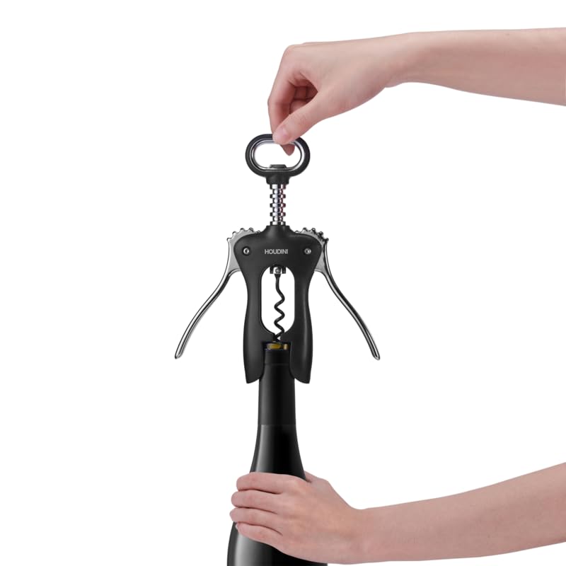 Houdini Black Stainless Steel Wing Corkscrew H1-012901T - Image 6