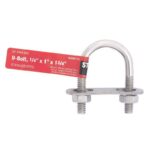 Hampton 1/4 in. X 1 in. W X 1-3/4 in. L Coarse Stainless Steel U-Bolt 5-Pack