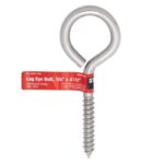Hampton 3/8 in. X 4-1/2 in. L Stainless Stainless Steel Lag Thread Eyebolt 5-Pack