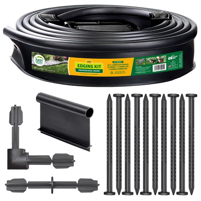 Master Mark 20 ft. L X 5 in. H Plastic Black Landscape Edging Kit