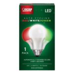 Feit A19 E26 (Medium) Auto Cycling LED Bulb Green/Red/White 2 Watt Equivalence
