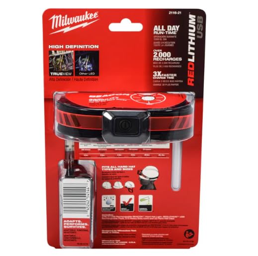 Milwaukee 600 lm Black/Red LED Rechargeable Head Lamp 2116-21 - Image 5
