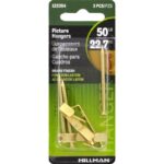 HILLMAN Brass-Plated Gold Conventional Picture Hanger 50 lb 3-Pack 122304