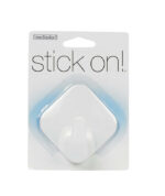 InterDesign 1-9/16 in. L White Plastic Small stick on! Diamond Hook 1 pk