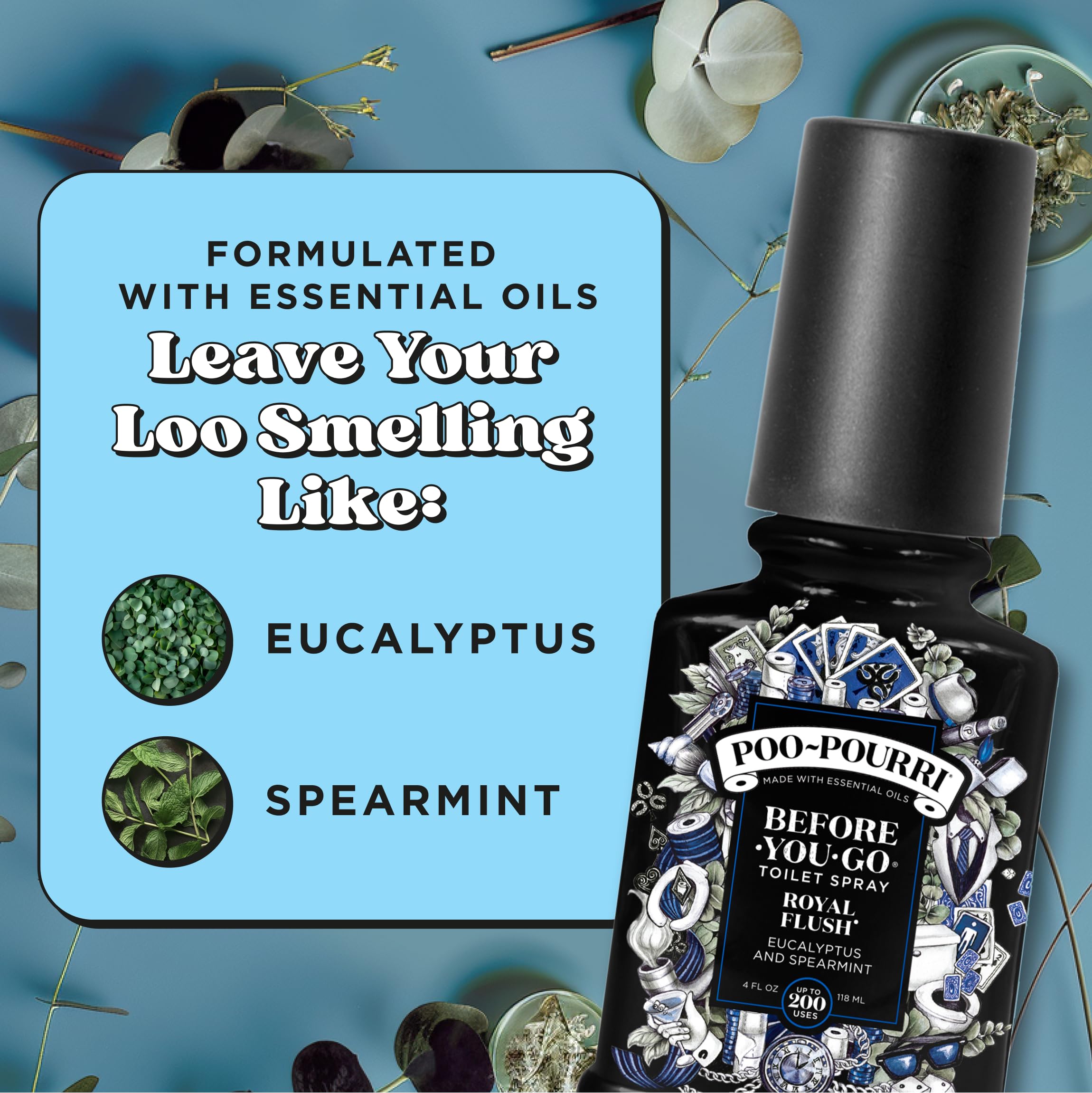 Poo-Pourri Royal Flush Eucalyptus and Spearmint Scent Odor Control Spray 2 oz - Image 3