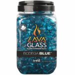 Bond Bodega Blue Gloss Glass Fire Pit Lava Glass 67982
