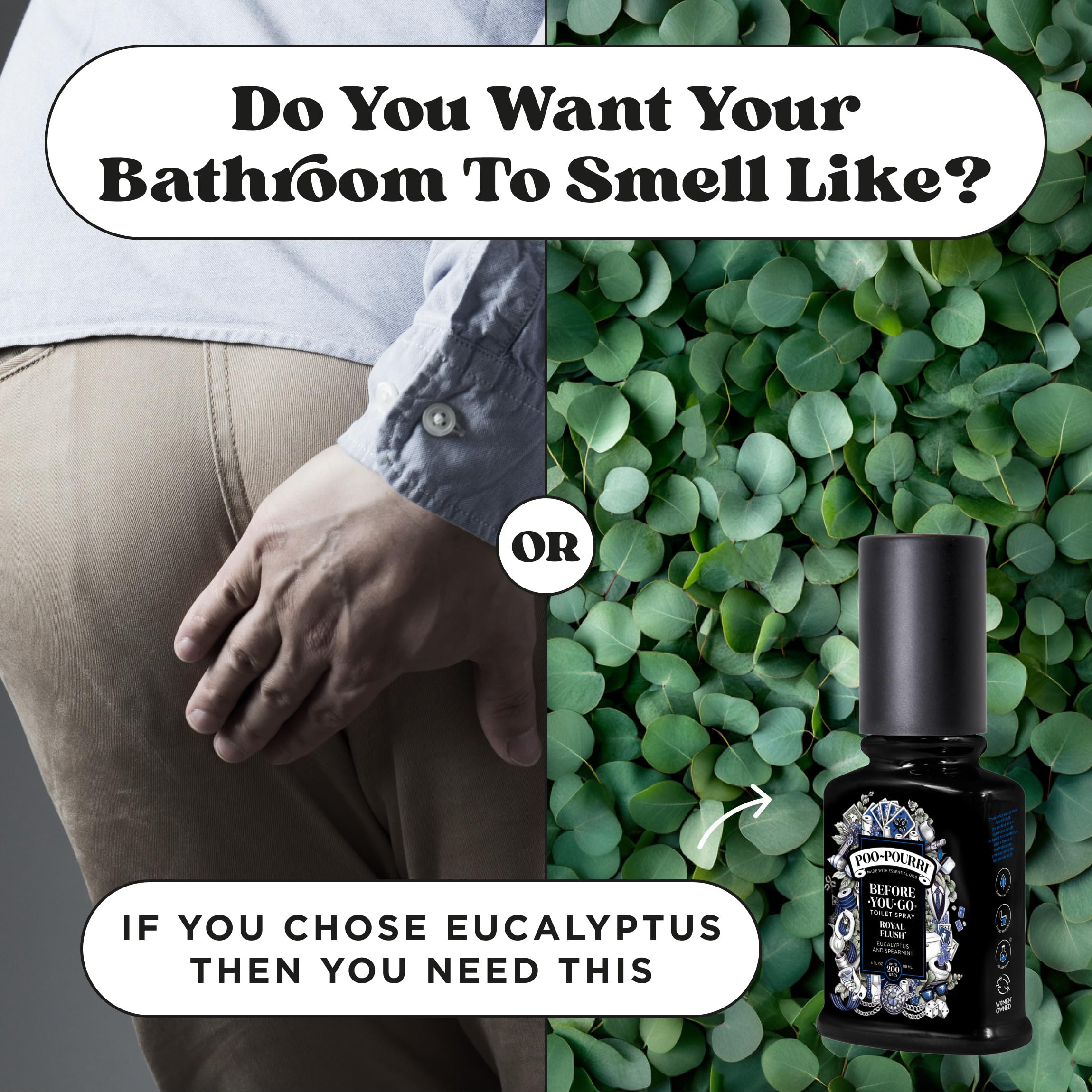 Poo-Pourri Royal Flush Eucalyptus and Spearmint Scent Odor Control Spray 2 oz - Image 6