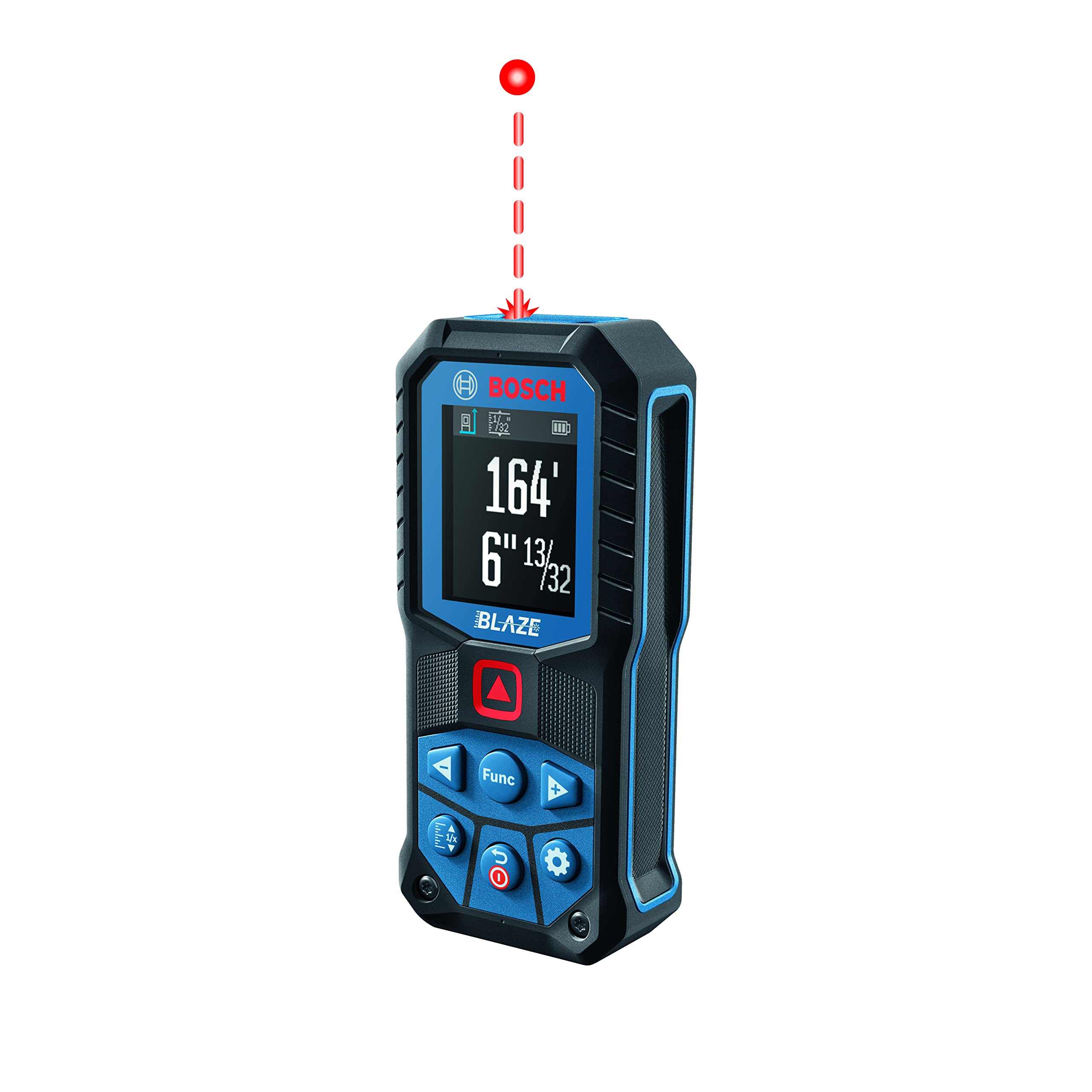 Bosch BLAZE 2.1 in. L X 1.2 in. W Laser Measure 165 ft. Black/Blue GLM165-22 - Image 2